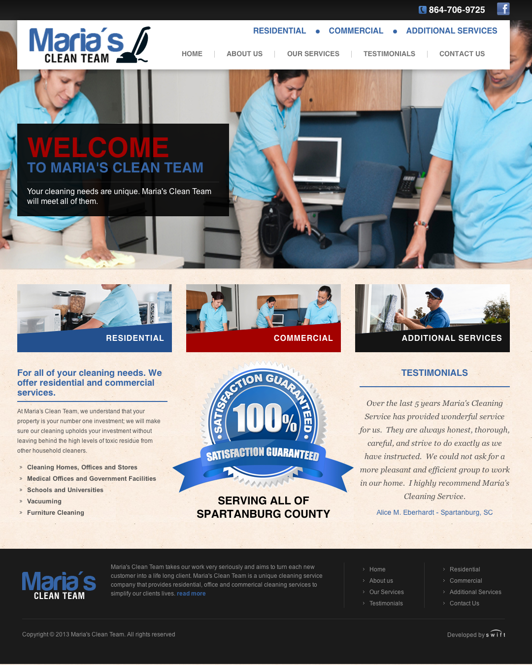 Swift Business Solutions Launches Maria’s Clean Team Website